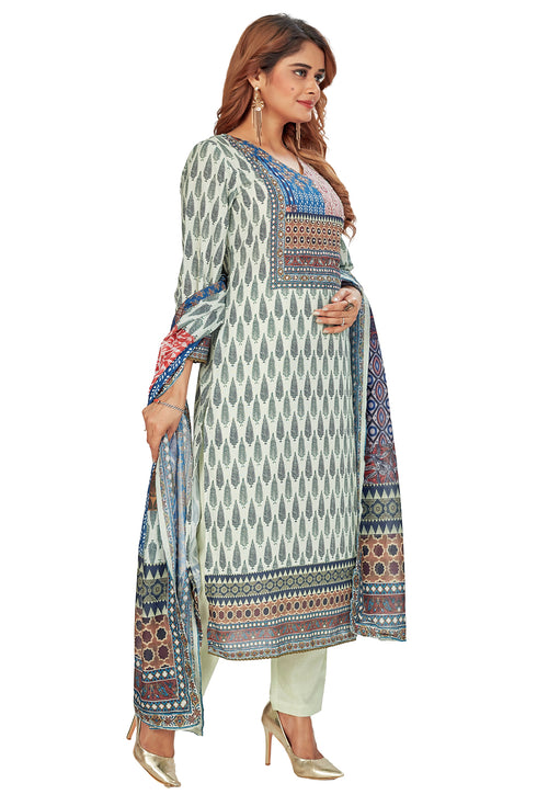Amchoor Green Cotton Digital Print Kurti Set for Women's