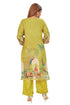 Amchoor Green with Golden Polka Dot Zari Patterned Cotton Kurti Set for Women's