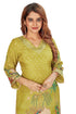 Amchoor Green with Golden Polka Dot Zari Patterned Cotton Kurti Set for Women's