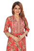 Amchoor Red Cotton Floral Print Kurti Set for Women's