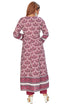 Amchoor Maroon Cotton Floral Print Kurti Set for Women's