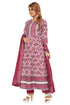 Amchoor Maroon Cotton Floral Print Kurti Set for Women's