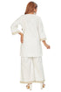 Amchoor Off White Cotton Solid Print Co-ord Set for Women's