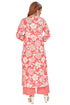 Amchoor Red Cotton Floral Print Kurti Set for Women's