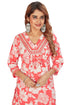 Amchoor Red Cotton Floral Print Kurti Set for Women's