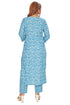 Amchoor Blue Cotton Floral Print Kurti Set for Women's