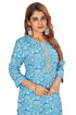 Amchoor Blue Cotton Floral Print Kurti Set for Women's
