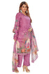 Amchoor Purple with Golden Polka Dot Zari Patterned Cotton Kurti Set for Women's