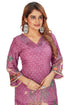 Amchoor Purple with Golden Polka Dot Zari Patterned Cotton Kurti Set for Women's