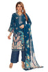 Amchoor Blue with Golden Polka Dot Zari Patterned Cotton Kurti Set for Women's