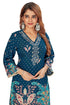 Amchoor Blue with Golden Polka Dot Zari Patterned Cotton Kurti Set for Women's