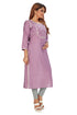 Amchoor Purple Solid Printed Viscose Silk Kurti for Women's