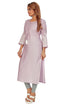 Amchoor Purple Solid Printed Viscose Silk Kurti for Women's
