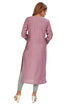 Amchoor Purple Solid Printed Viscose Silk Kurti for Women's