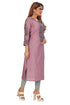 Amchoor Purple Solid Printed Viscose Silk Kurti for Women's