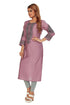 Amchoor Purple Solid Printed Viscose Silk Kurti for Women's