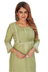 Amchoor Green Solid Printed Viscose Silk Kurti for Women's