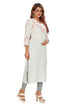 Amchoor White Solid Printed Rayon Kurti for Women's (Peach)
