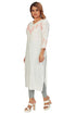 Amchoor White Solid Printed Rayon Kurti for Women's (Peach)
