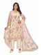 Amchoor Cream Chinon Floral Print KURTI SET for Women's