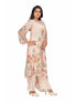 Amchoor Cream Chinon Floral Print KURTI SET for Women's