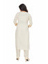 Amchoor Cream Cotton Solid Print KURTI SET for Women's