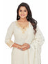 Amchoor Cream Cotton Solid Print KURTI SET for Women's