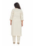 Amchoor Cream Cotton Embroidered KURTI SET for Women's