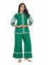 Amchoor Green Cotton Solid Print Co-Ord Set for Women's
