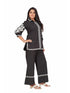 Amchoor Black Cotton Solid Print Co-Ord Set for Women's