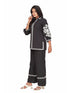 Amchoor Black Cotton Solid Print Co-Ord Set for Women's
