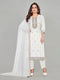 Amchoor Cream Cotton Floral Print KURTI SET for Women's