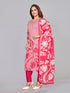 Amchoor Pink Cotton Floral Print KURTI SET for Women's