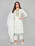 Amchoor Cream Cotton Floral Print KURTI SET for Women's