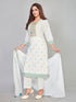Amchoor Cream Cotton Floral Print KURTI SET for Women's