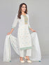 Amchoor Cream Cotton Floral Print KURTI SET for Women's