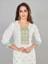 Amchoor Cream Cotton Floral Print KURTI SET for Women's